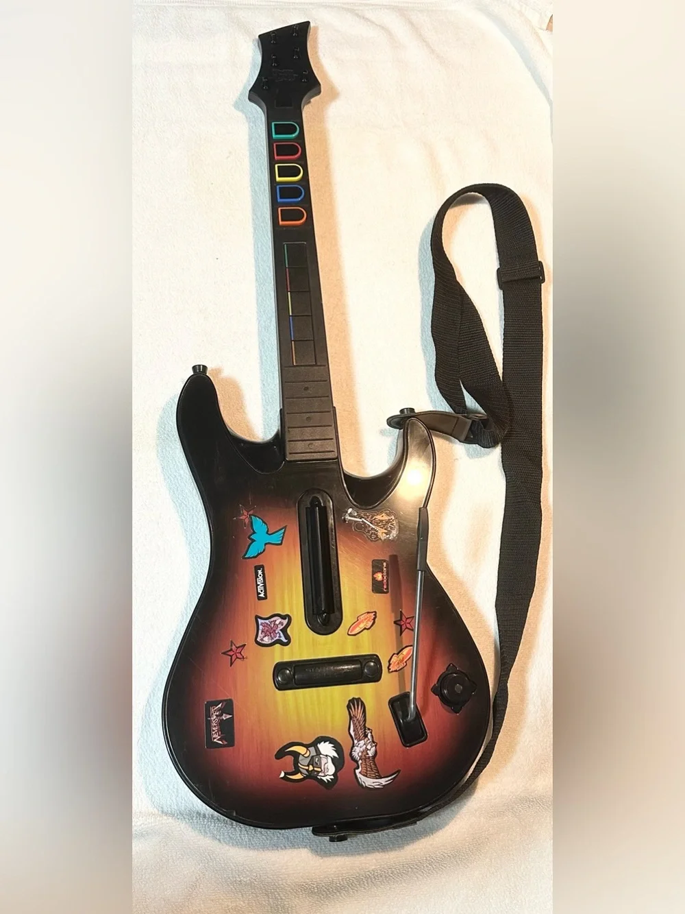 Guitar Hero PS2 Red Octane Sunburst Controller w Strap - No Dongle